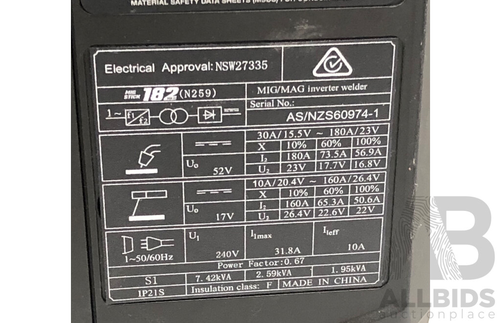 Unimig Viper 182 MKII Mig/Stick Welder - New