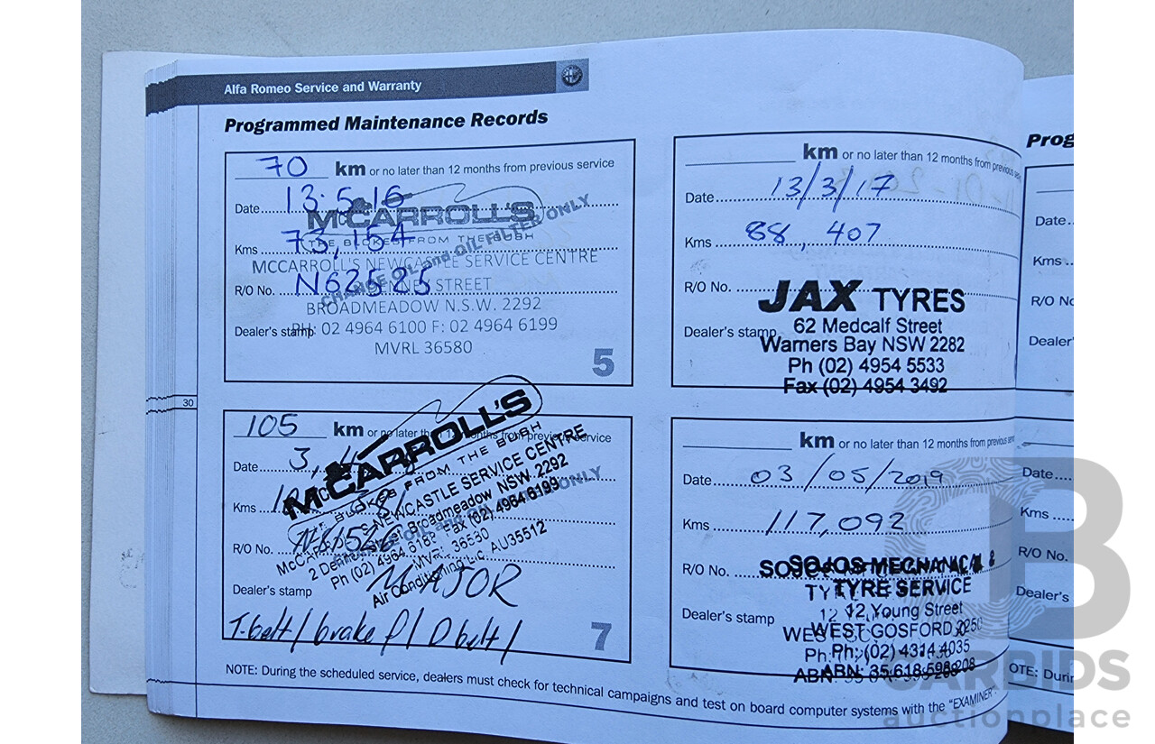 5/2012 Alfa Romeo Giulietta 2.0 Jtd-M  5d Hatchback White 2.0L