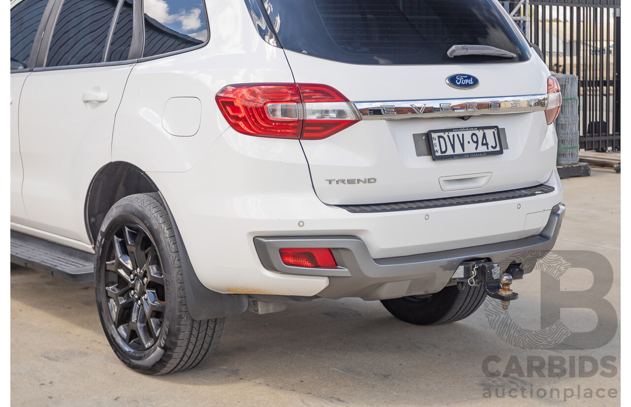 08/2018 Ford Everest Trend  UA II MY19 4D Wagon White Twin Turbo Diesel 2.0L - 7 Seats