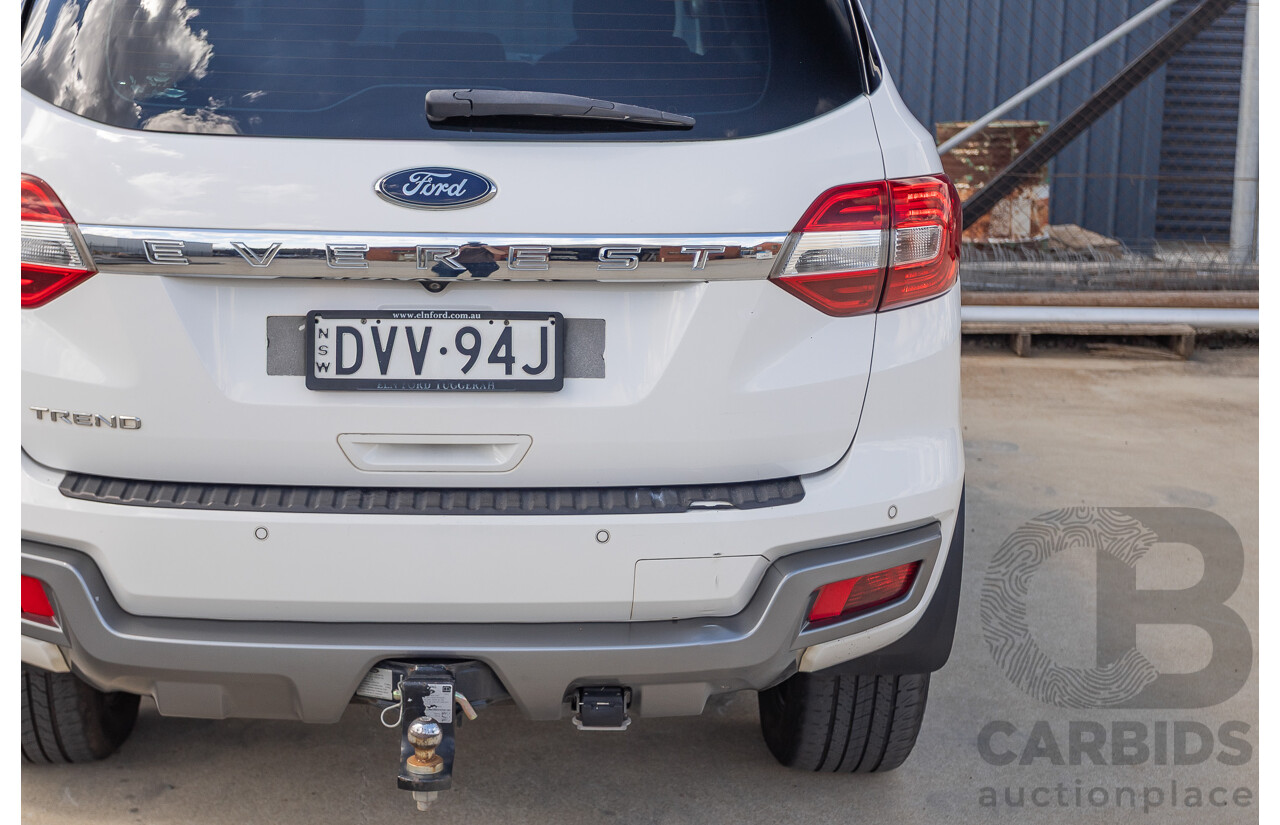 08/2018 Ford Everest Trend  UA II MY19 4D Wagon White Twin Turbo Diesel 2.0L - 7 Seats