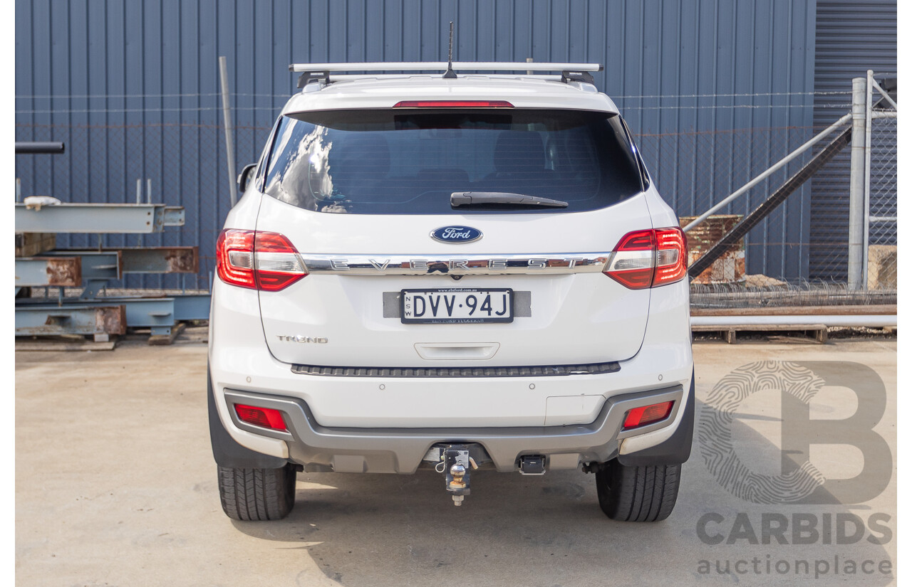 08/2018 Ford Everest Trend  UA II MY19 4D Wagon White Twin Turbo Diesel 2.0L - 7 Seats