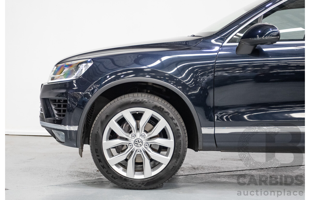 6/2016 Volkswagen Touareg V6 TDI (AWD) 7P MY16 4D Wagon Moonlight Blue Pearlescent Diesel V6 (180kW) 3.0L