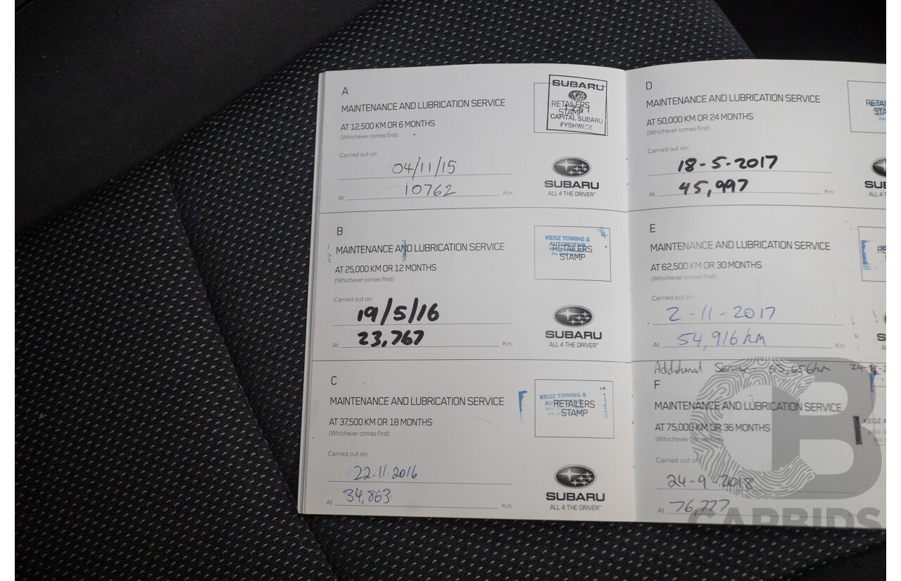 2/2015 Subaru XV 2.0i (AWD) MY14 4D Wagon Satin White 2.0L