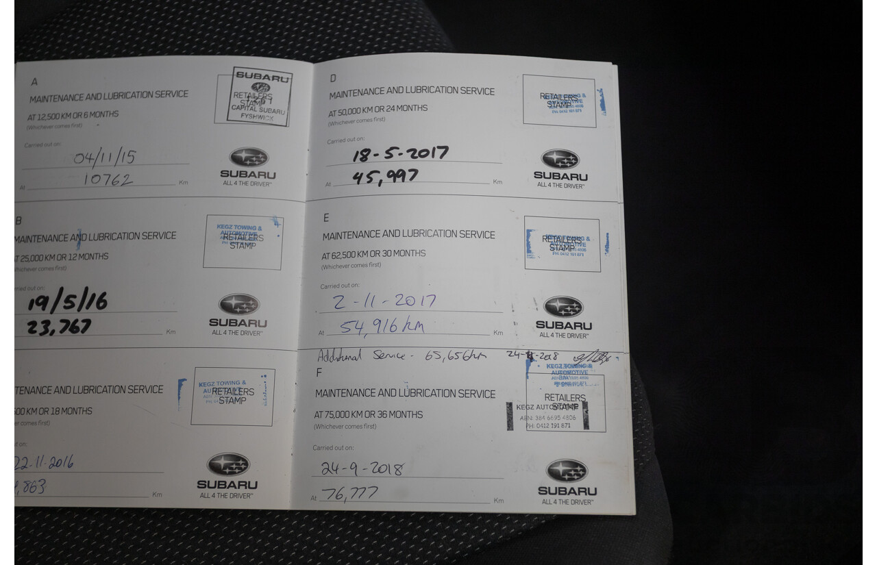 2/2015 Subaru XV 2.0i (AWD) MY14 4D Wagon Satin White 2.0L