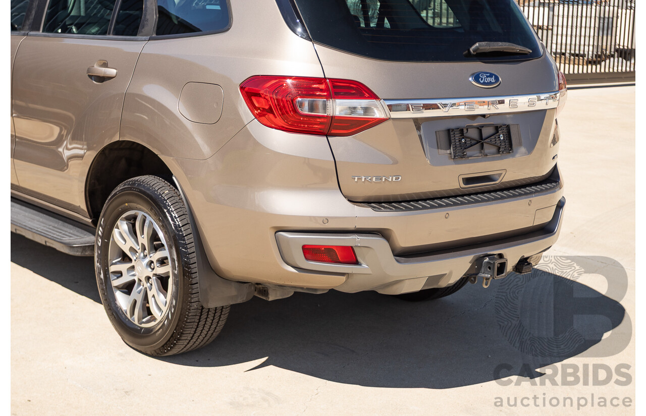 07/2018 Ford Everest Trend (4WD) UA II MY19 4D Wagon Diffused Silver Metallic Twin Turbo Diesel 2.0L - 7 Seats