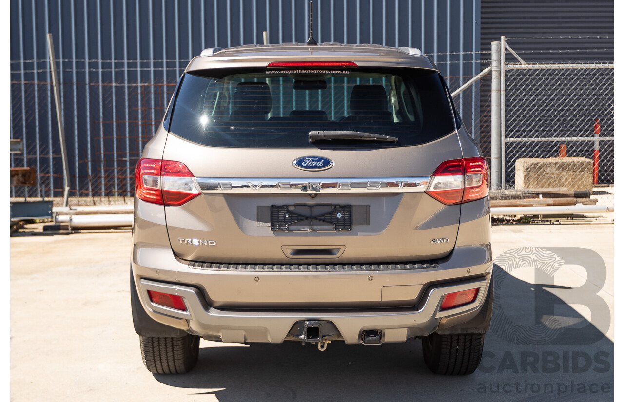 07/2018 Ford Everest Trend (4WD) UA II MY19 4D Wagon Diffused Silver Metallic Twin Turbo Diesel 2.0L - 7 Seats