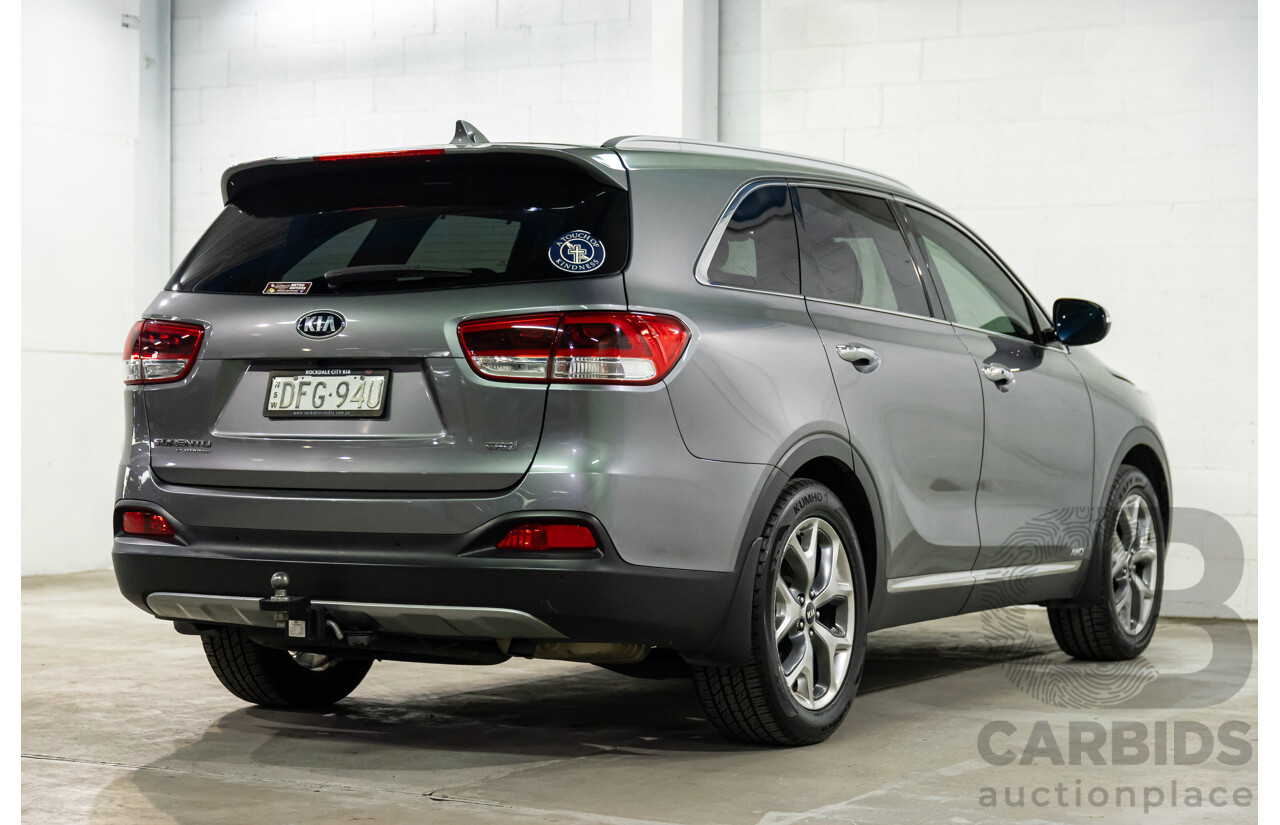 04/2016 Kia Sorento Platinum (AWD) UM MY16 4d Wagon Graphite Steel Metallic Turbo Diesel 2.2L