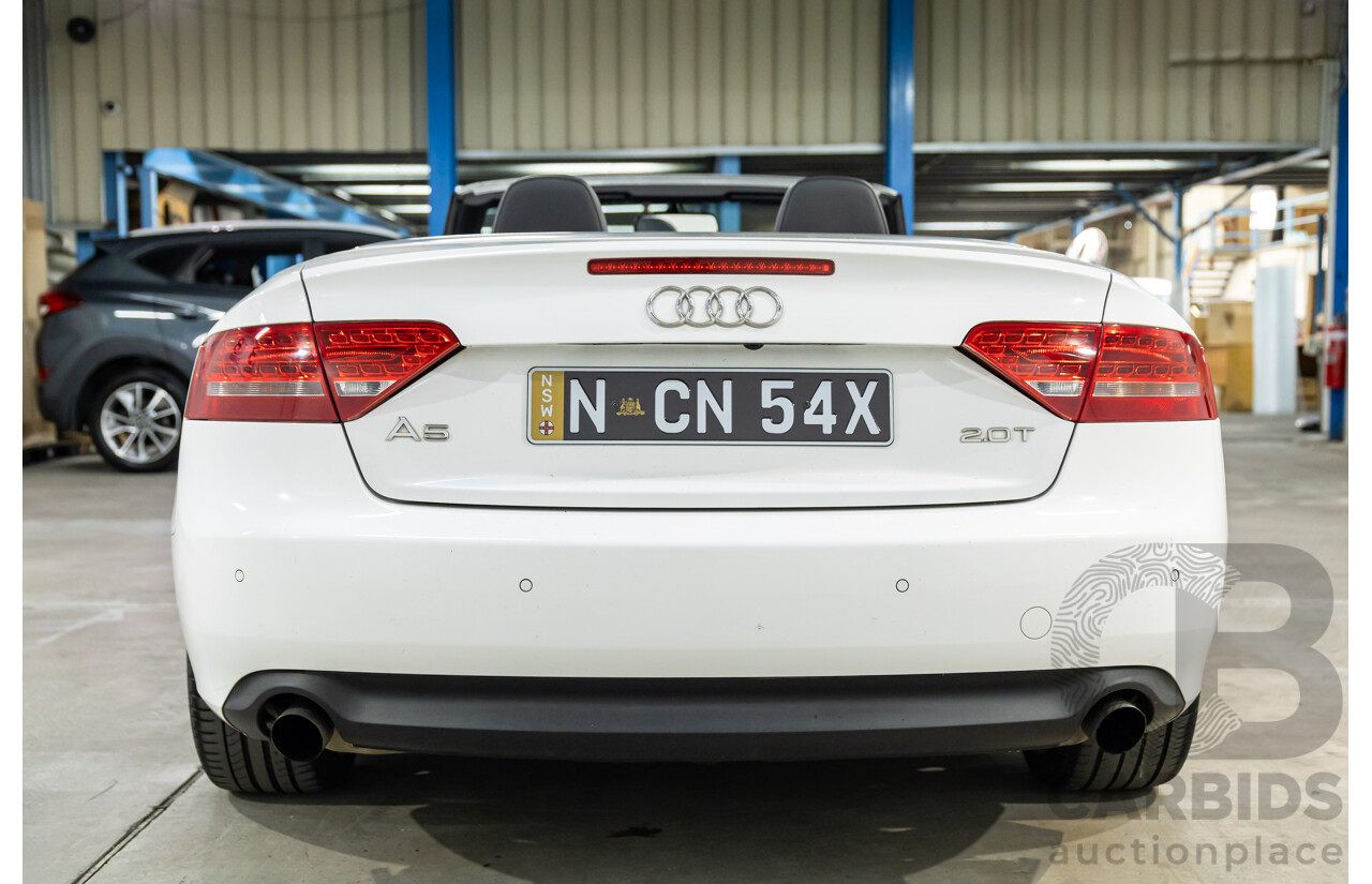 12/2010 Audi A5 2.0 TFSI 8T 2d Cabriolet Ibis White Turbo 2.0L