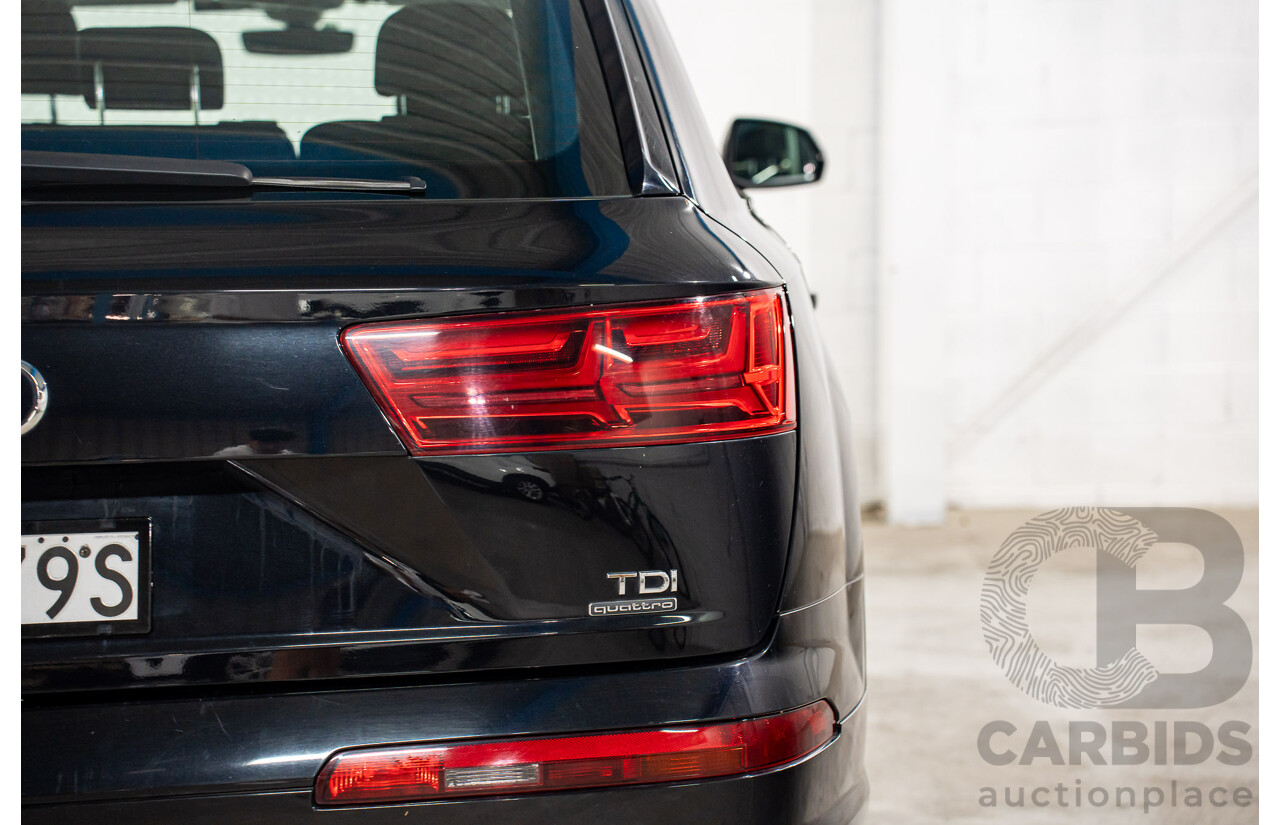 11/2017 Audi Q7 3.0 TDI Quattro (160kW AWD) 4M MY18 4d Wagon Orca Black Metallic Turbo Diesel V6 3.0L