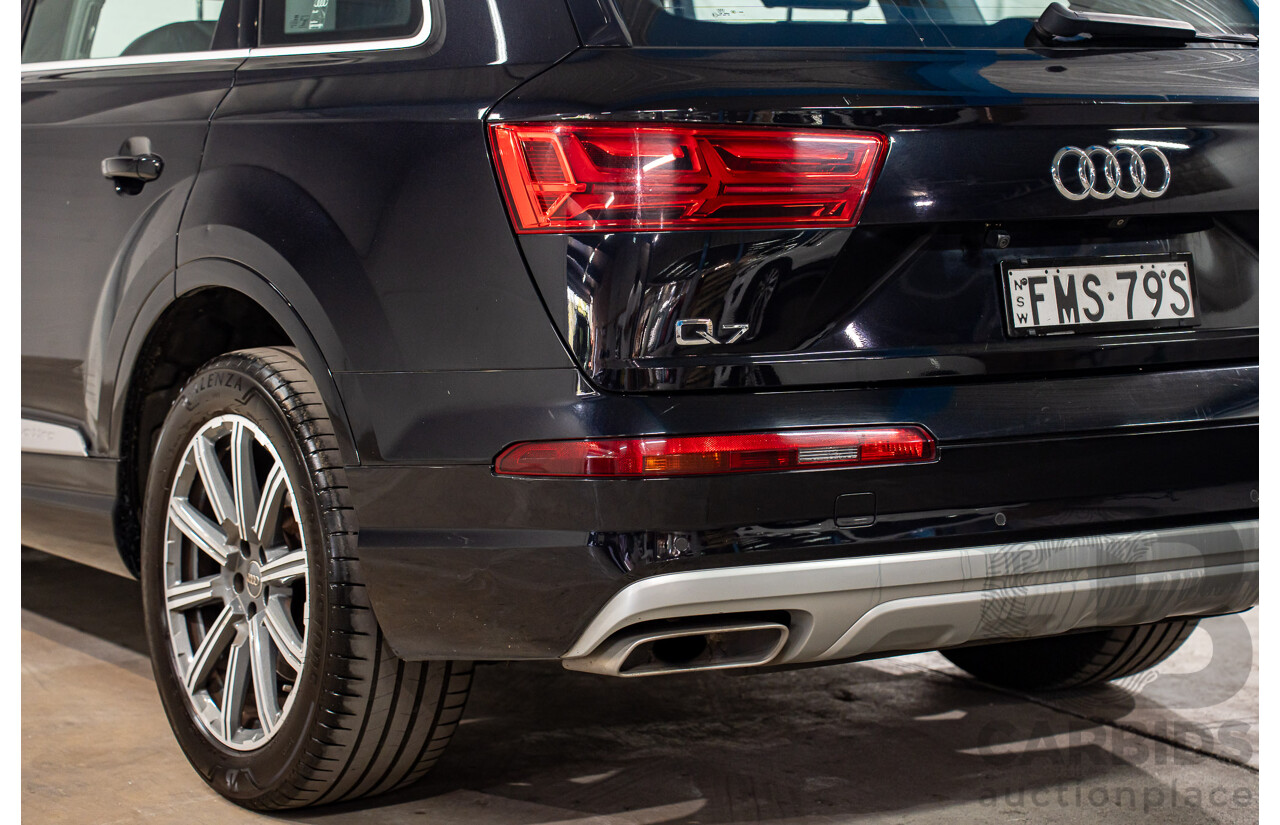 11/2017 Audi Q7 3.0 TDI Quattro (160kW AWD) 4M MY18 4d Wagon Orca Black Metallic Turbo Diesel V6 3.0L
