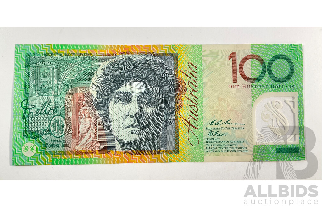 Australian 1996 One Hundred Dollar Test Note, Fraser/Evans R616t, AY96737559