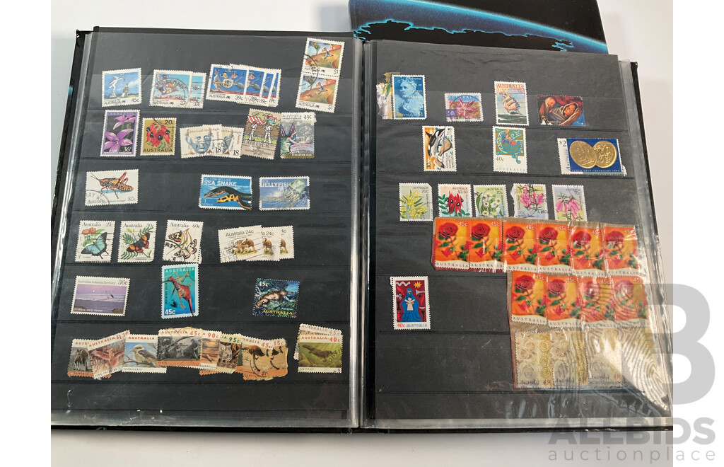 Two Albums of Australian Stamps Spanning 1980's to 2000's with Some France and United Kingdom