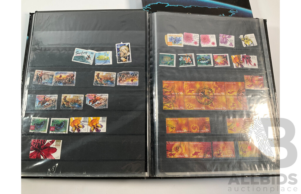 Two Albums of Australian Stamps Spanning 1980's to 2000's with Some France and United Kingdom