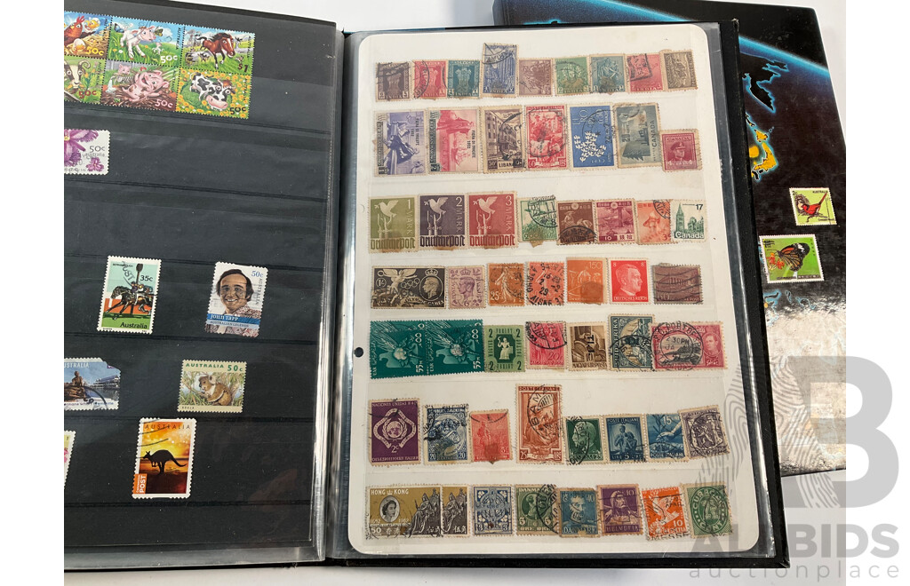 Two Albums of Australian Stamps Spanning 1980's to 2000's with Some France and United Kingdom