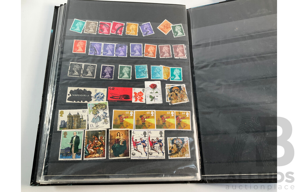 Two Albums of Australian Stamps Spanning 1980's to 2000's with Some France and United Kingdom