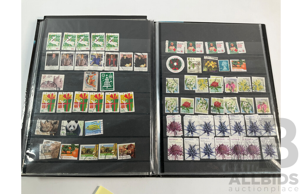 Two Albums of Australian Stamps Spanning 1980's to 2000's with Some France and United Kingdom
