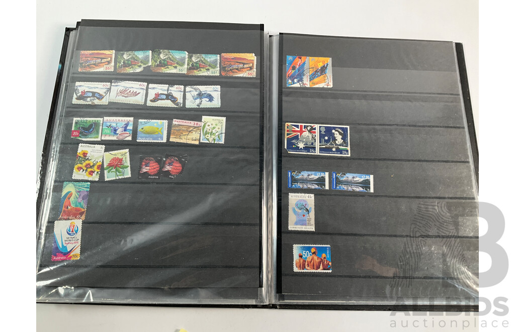 Two Albums of Australian Stamps Spanning 1980's to 2000's with Some France and United Kingdom