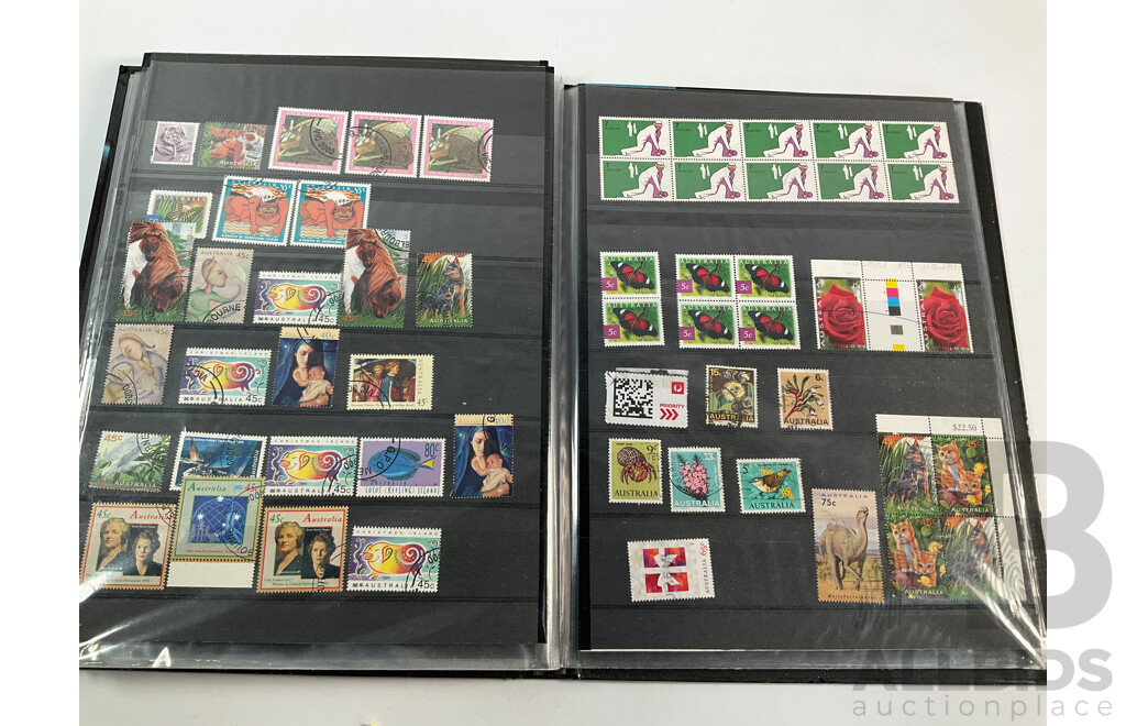 Two Albums of Australian Stamps Spanning 1980's to 2000's with Some France and United Kingdom