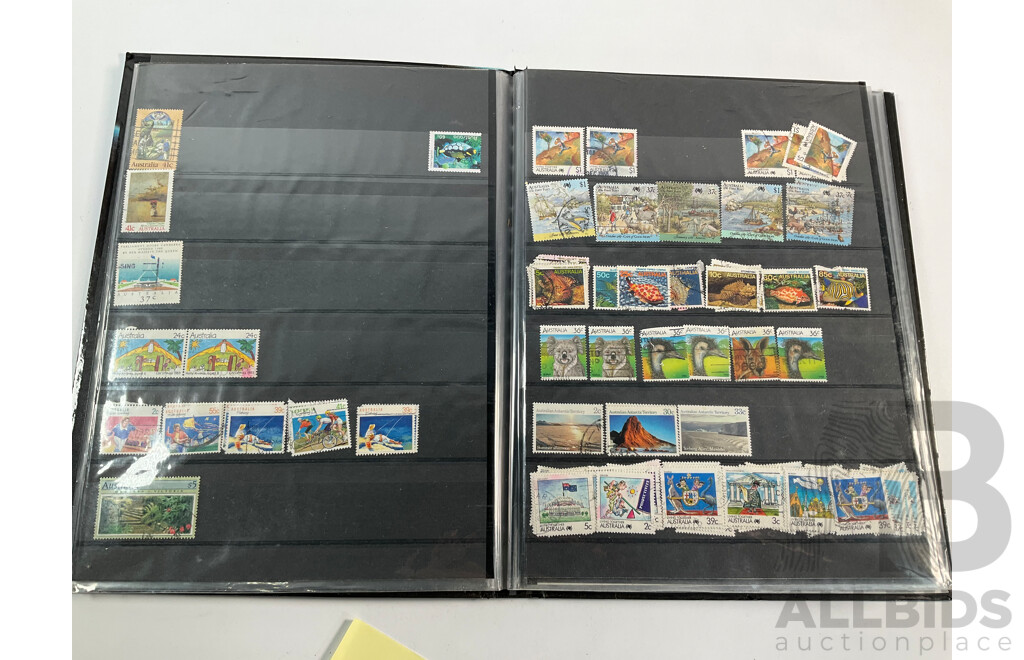 Two Albums of Australian Stamps Spanning 1980's to 2000's with Some France and United Kingdom