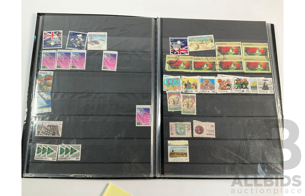 Two Albums of Australian Stamps Spanning 1980's to 2000's with Some France and United Kingdom