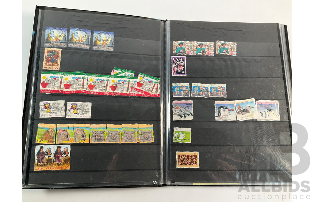 Two Albums of Australian Stamps Spanning 1980's to 2000's with Some France and United Kingdom