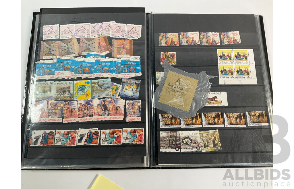 Two Albums of Australian Stamps Spanning 1980's to 2000's with Some France and United Kingdom