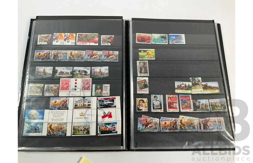 Two Albums of Australian Stamps Spanning 1980's to 2000's with Some France and United Kingdom