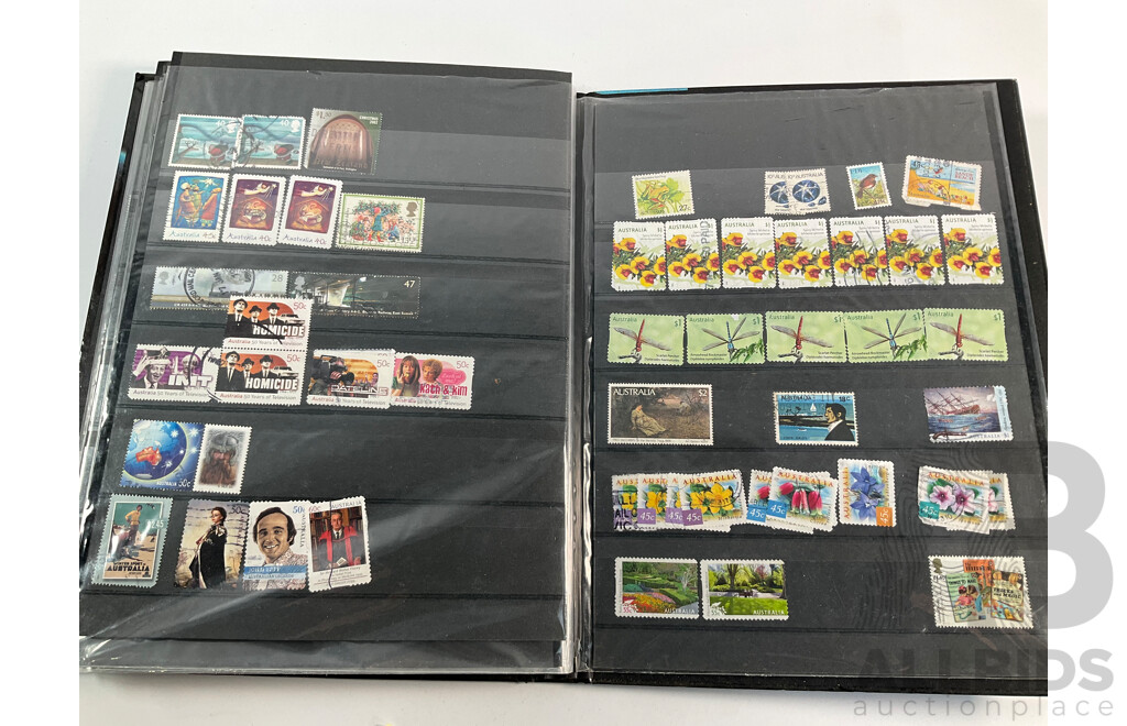 Two Albums of Australian Stamps Spanning 1980's to 2000's with Some France and United Kingdom