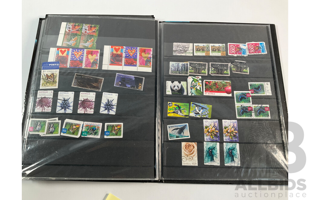 Two Albums of Australian Stamps Spanning 1980's to 2000's with Some France and United Kingdom