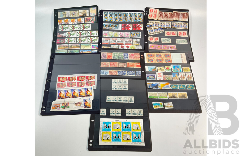 Australian Mint and Cancelled Stamps Including Predecimal, ANPEX 1972 Minisheet, South Australia Eight Cent Duty Stamps