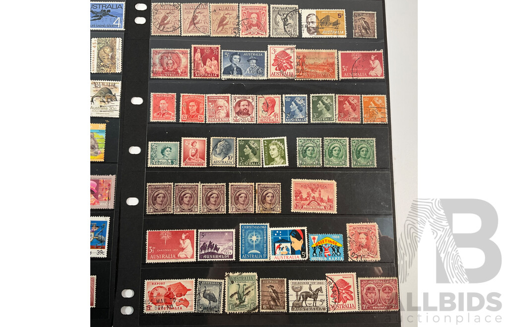 Australian Predecimal and Early Decimal Mint and Cancelled Stamps Including Mint Twenty Dollar John Glover, Kookaburras, KGVI, 1945 Peace