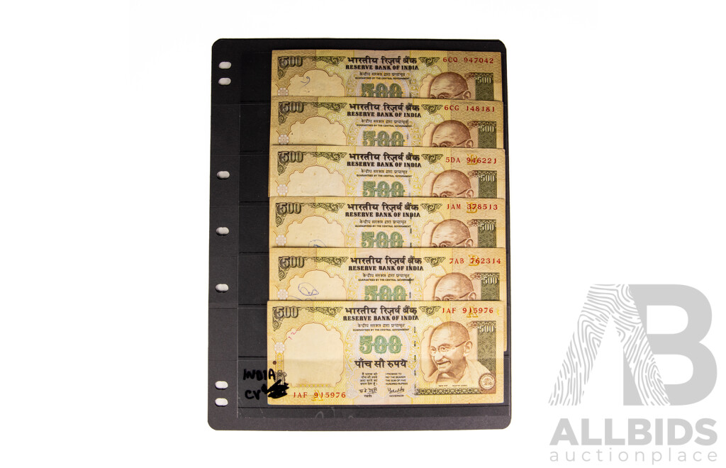Collection of Vintage India Banknotes