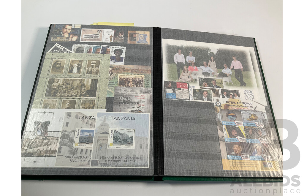 Album of Mint Stamps International Stamps, Mostly Royal Themed Including Bahamas, Bermuda, Virgin Islands, Falkland Islands, Kiribati, Cayman Islands, Grenada, Tanzania, Luxembourg`, Jamaica, St Lucia, Gambia