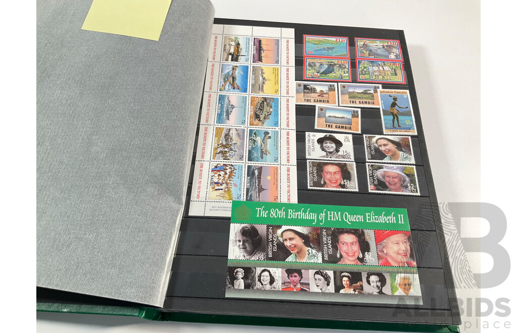 Album of Mint Stamps International Stamps, Mostly Royal Themed Including Bahamas, Bermuda, Virgin Islands, Falkland Islands, Kiribati, Cayman Islands, Grenada, Tanzania, Luxembourg`, Jamaica, St Lucia, Gambia