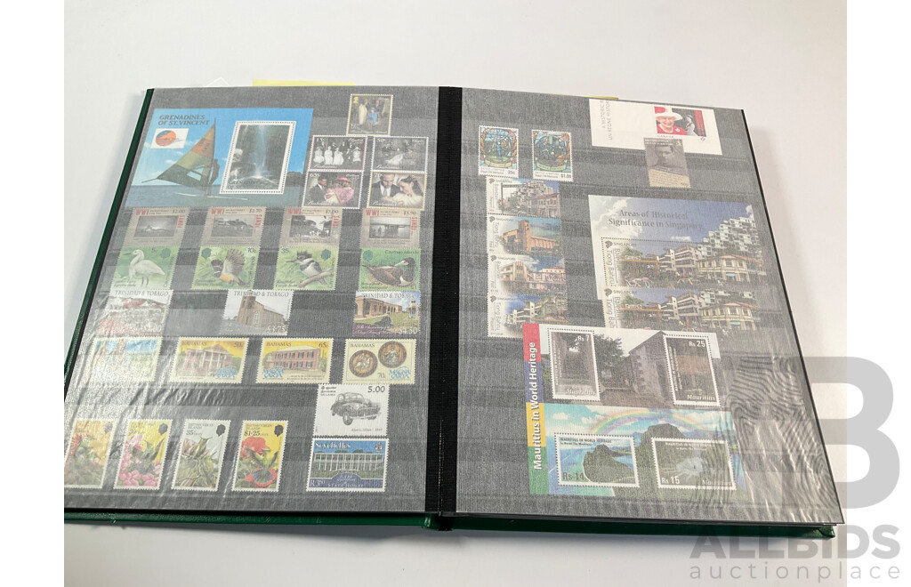 Album of Mint Stamps International Stamps, Mostly Royal Themed Including Bahamas, Bermuda, Virgin Islands, Falkland Islands, Kiribati, Cayman Islands, Grenada, Tanzania, Luxembourg`, Jamaica, St Lucia, Gambia