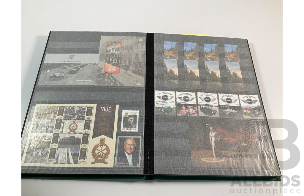 Album of Mint Stamps International Stamps, Mostly Royal Themed Including Bahamas, Bermuda, Virgin Islands, Falkland Islands, Kiribati, Cayman Islands, Grenada, Tanzania, Luxembourg`, Jamaica, St Lucia, Gambia