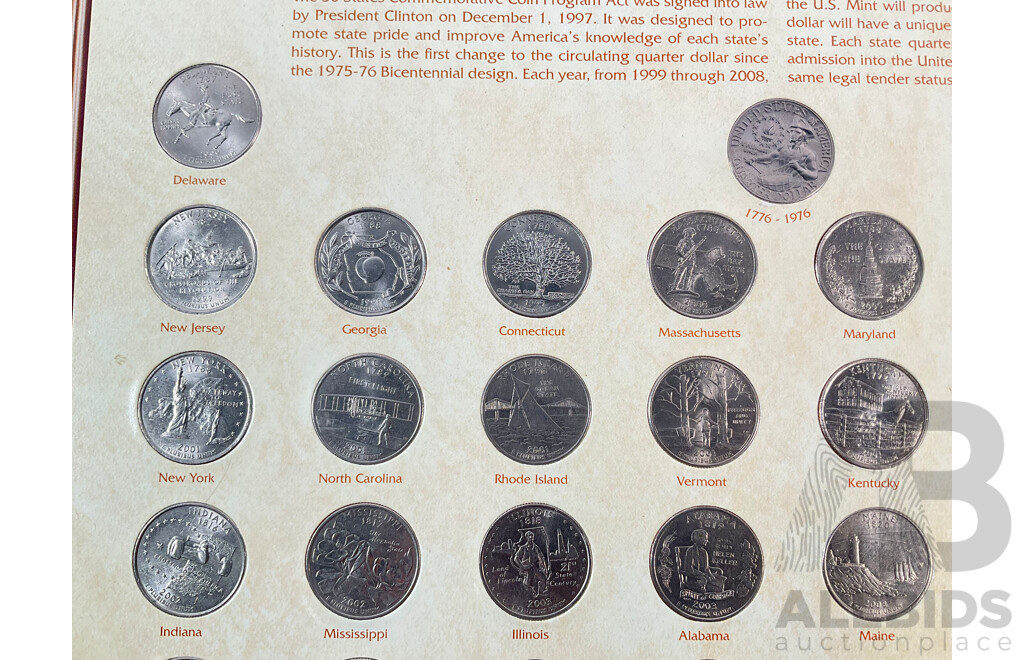 USA 1999-2008 Commemorative Fifty State Quarter Collection