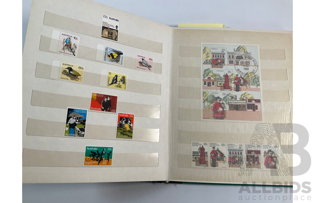 Album of Australian Mint and Cancelled Stamp Sets Spanning 1977 to 1982