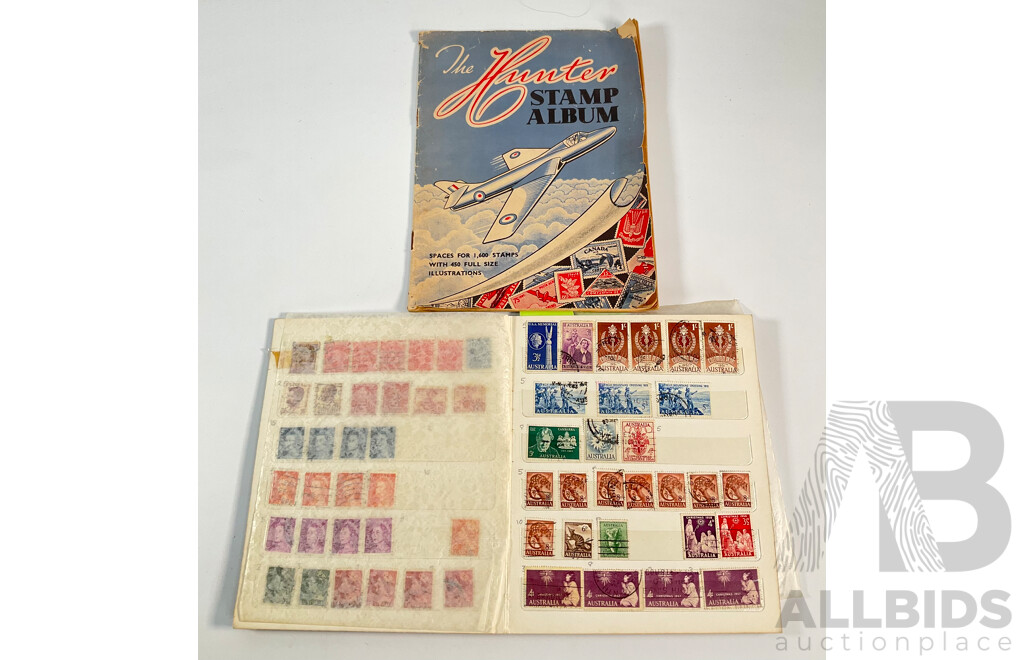 Album of Australian Stamps Spanning 1880's Pre Federation to Early Decimal with Vintage Hunter International Album