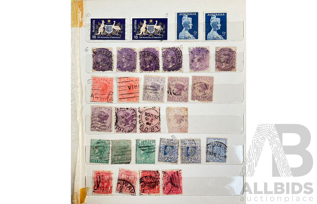 Album of Australian Stamps Spanning 1880's Pre Federation to Early Decimal with Vintage Hunter International Album