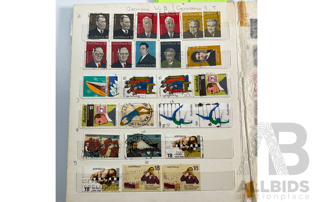 Album of Australian Stamps Spanning 1880's Pre Federation to Early Decimal with Vintage Hunter International Album