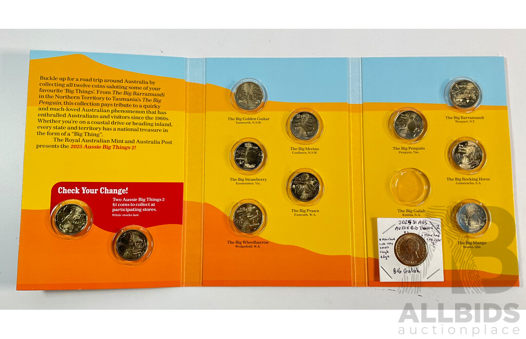 Australian 2025 Aussie Big Things Two, Complete One Dollar Coin Set