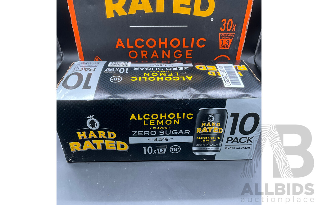 HARD RATED Alcoholic Mix Drinks - Assorted Flavors - Lot of 49