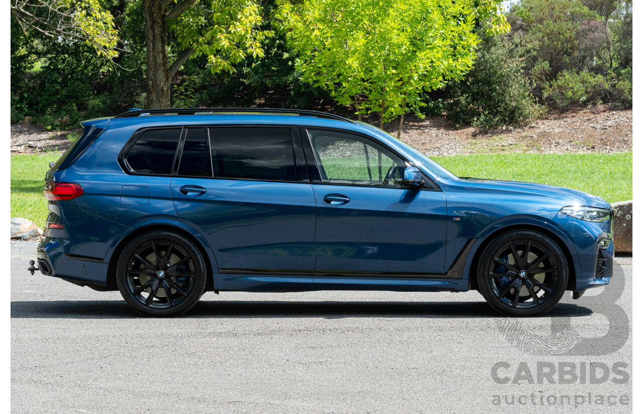 08/2020 BMW X7 M50i (AWD) G07 4d Wagon Phytonic Blue Metallic Twin Turbo V8 4.4L - 7 Seater
