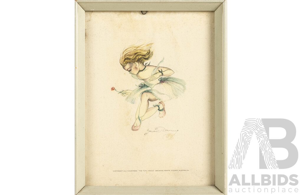 Brownie Downing (20th C., Australian,1924-1995), the Tutu Frock, & Carlotta Edwards, (20 C., British, 1894-1977) Don Quixote, Pair of Vintage Prints c1950s, 22 x 17 & 18 x 26 cm (frames) (2)