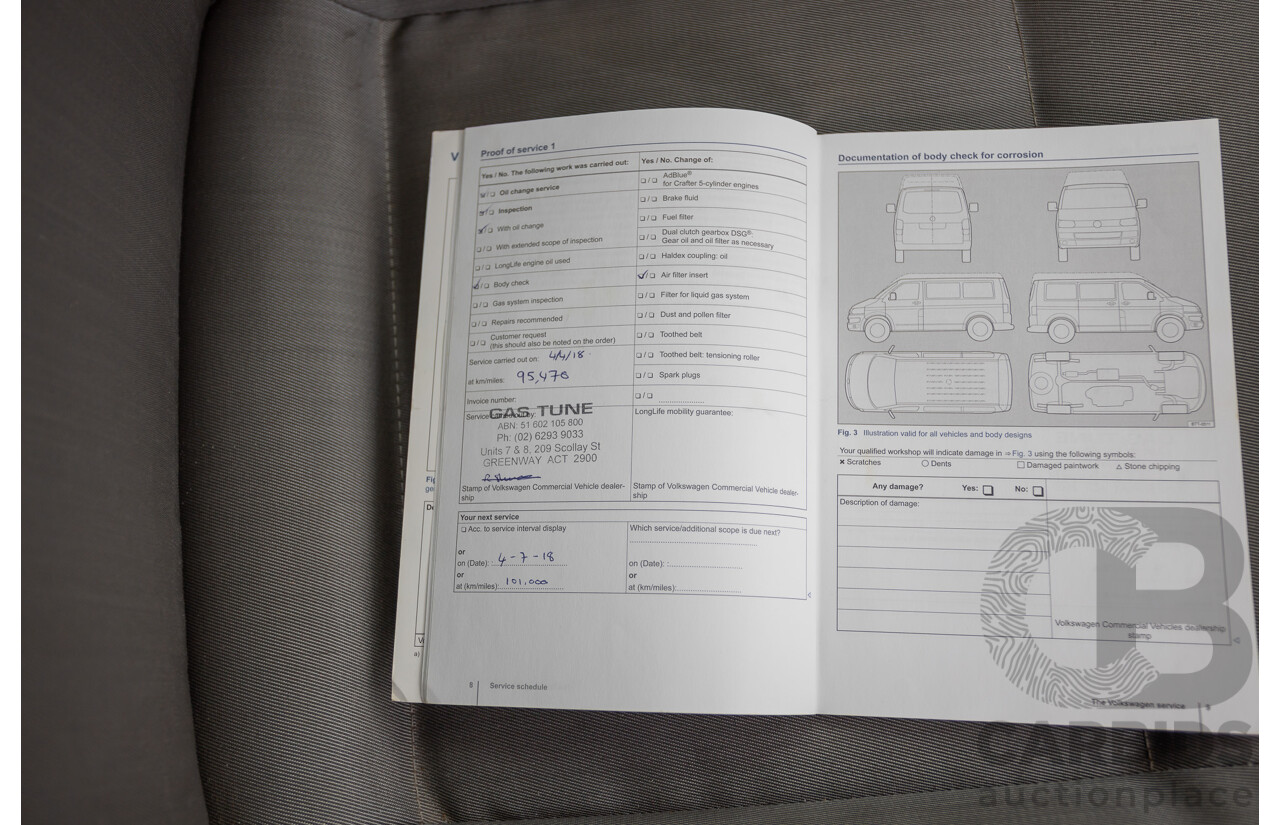 06/2014 Volkswagen Transporter TDI 250 SWB T5 MY14 Van White Matt Green (Wrapped) Turbo Diesel 2.0L