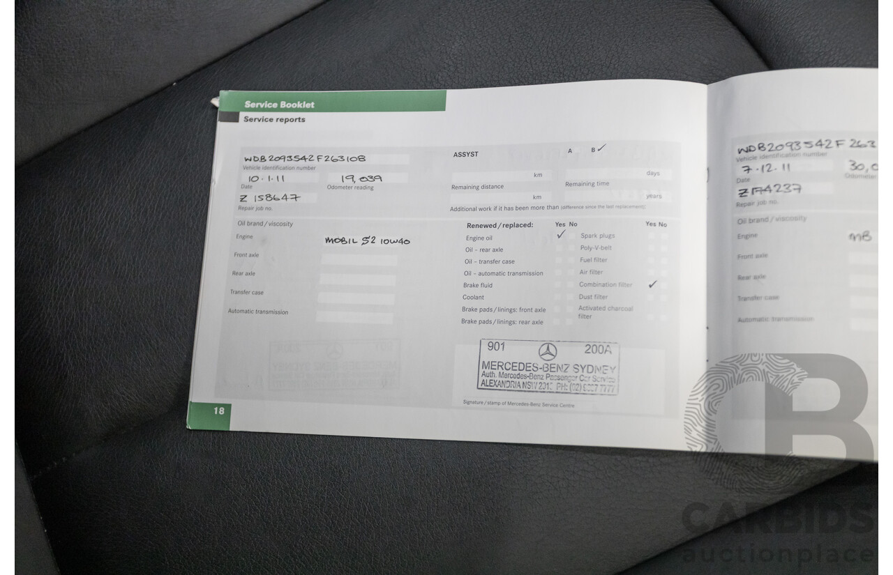 01/2009 Mercedes-Benz CLK280 Avantgarde C209 07 Upgrade 2d Coupe Palladium Silver Metallic 3.0L