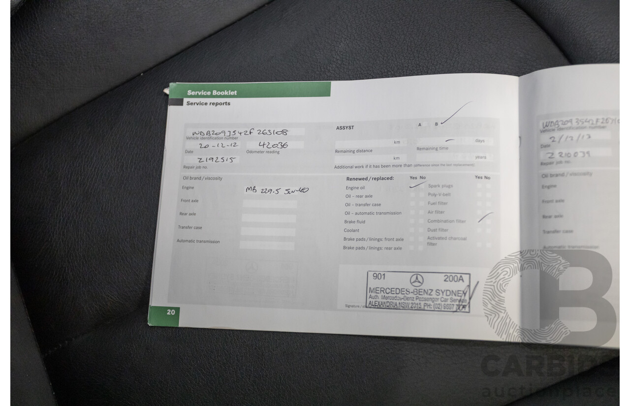 01/2009 Mercedes-Benz CLK280 Avantgarde C209 07 Upgrade 2d Coupe Palladium Silver Metallic 3.0L