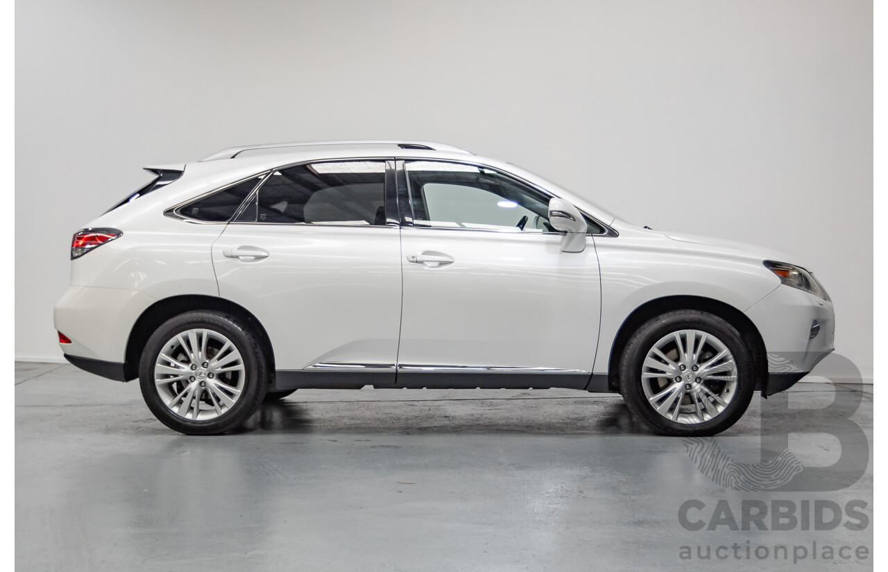 9/2013 Lexus RX350 Luxury GGL15R MY12 4d Wagon White Pearl V6 3.5L