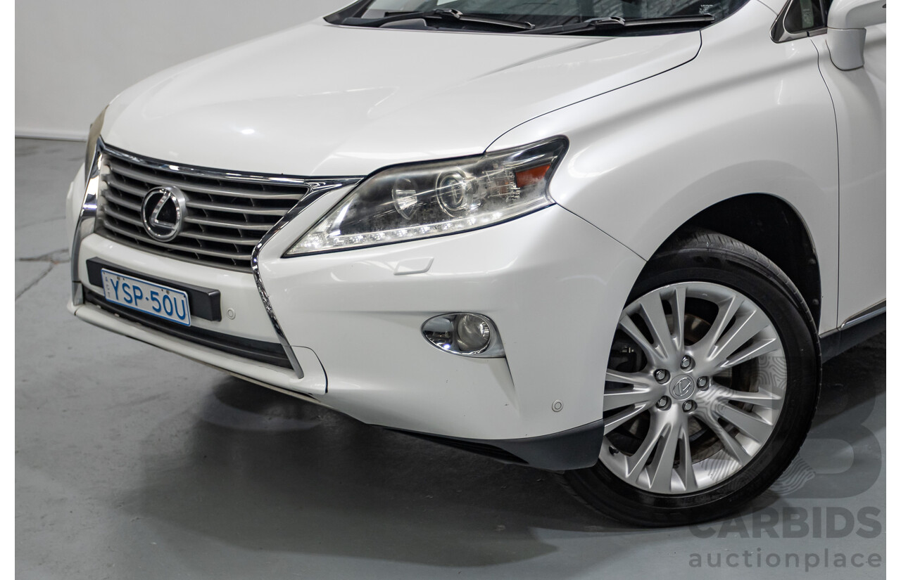 9/2013 Lexus RX350 Luxury GGL15R MY12 4d Wagon White Pearl V6 3.5L